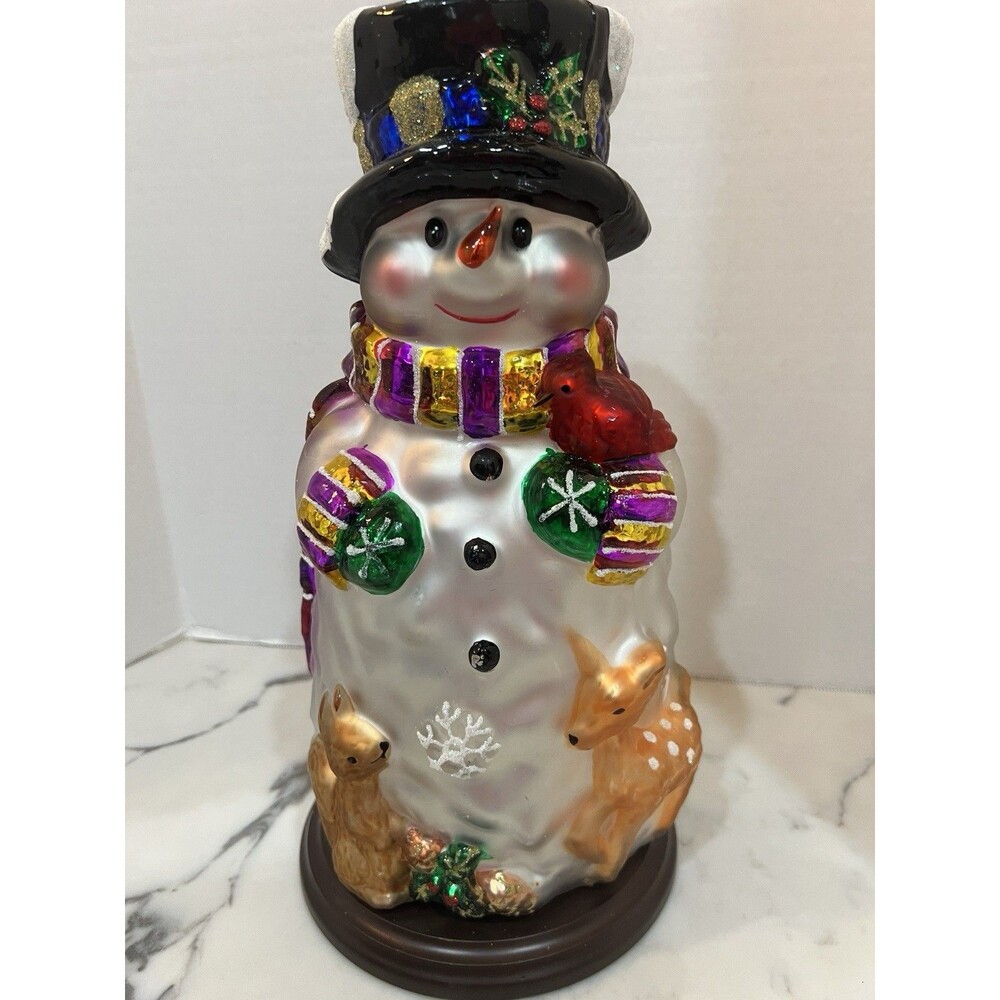 Thomas Pacconi Classics Mercury Glass Snowman 14" tall Christmas decor